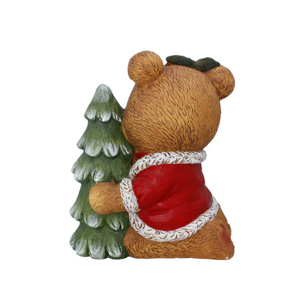 Figura Natalizia Orsetto con Albero Luminosa LED 28 x 17 x 32 cm