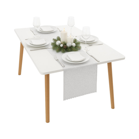 Runner da Tavola Natalizio Double-Face Argento 35 x 160 cm