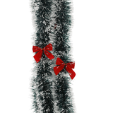 Festone Natalizio Bianco e Verde con Fiocchetti 9 cm x 6 m