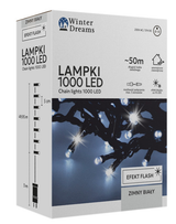 Catena Luminosa 1000 LED Bianco Freddo con Flash – 53 m Interno/Esterno