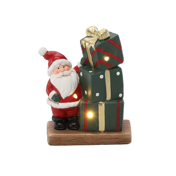 Figura di Babbo Natale con Regali Luminosa LED 15,6 x 8 x 19,8 cm