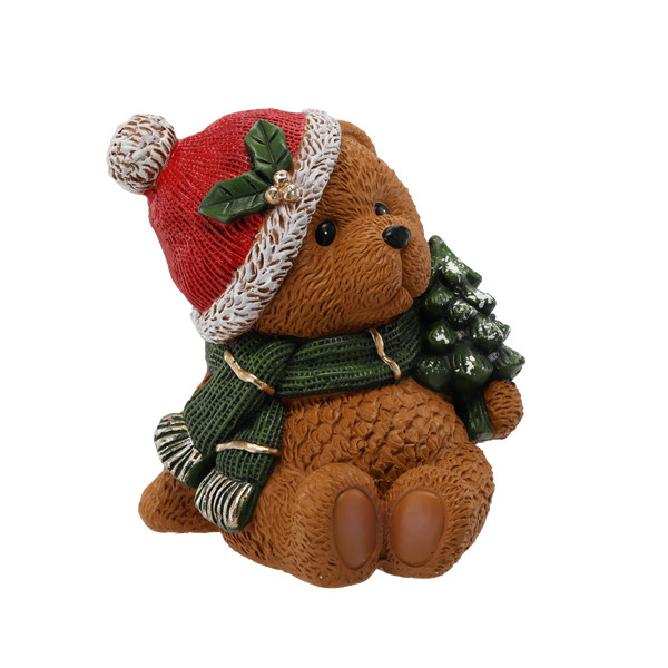 Figura Natalizia Orsetto con Albero Luminosa LED 27 x 25 x 29 cm
