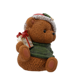 Figura Natalizia Orsetto con Regalo Luminosa LED 28 x 22,5 x 29 cm