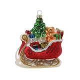 Pallina di Natale in Vetro Slitta con Regali 10,4 x 11,4 cm