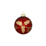 Pallina di Natale in Vetro Rossa Decorata 8 cm – Decori Assortiti