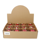 Pallina di Natale in Vetro Rossa Decorata 8 cm – Decori Assortiti