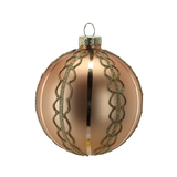 Pallina di Natale in Vetro Champagne Decorata 8 cm – Decori Assortiti