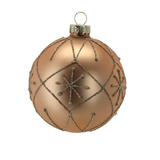 Pallina di Natale in Vetro Champagne Decorata 8 cm – Decori Assortiti