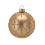 Pallina di Natale in Vetro Champagne Decorata 8 cm – Decori Assortiti