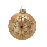 Pallina di Natale in Vetro Champagne Decorata 8 cm – Decori Assortiti