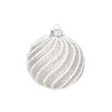 Pallina di Natale in Vetro Argento Decorata 10 cm – Decori Assortiti