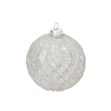 Pallina di Natale in Vetro Argento Decorata 10 cm – Decori Assortiti