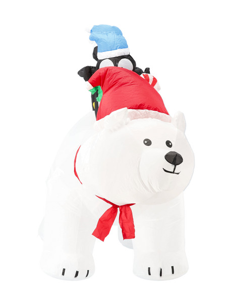 Orso Polare Gonfiabile con Pinguini 200 cm con Luci LED