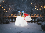 Orso Polare Gonfiabile con Pinguini 200 cm con Luci LED