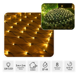Tenda Luminosa a Rete 320 LED Bianco Caldo 3 x 2 m Interno/Esterno