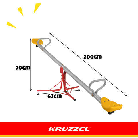 Altalena da Giardino 2 in 1 Kruzzel Bilico Giostra 360° 2 Bambini 75kg