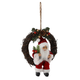 Babbo Natale Rosso nella Corona Natalizia 18 cm