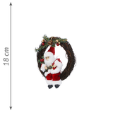 Babbo Natale Rosso nella Corona Natalizia 18 cm
