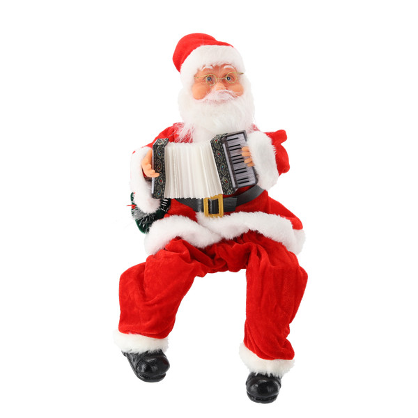 Babbo Natale Musicale e Animato con Fisarmonica e Luci RGB 40,5 cm