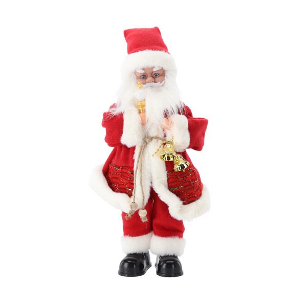 Babbo Natale Musicale e Animato con Candela e Luci RGB 40,5 cm