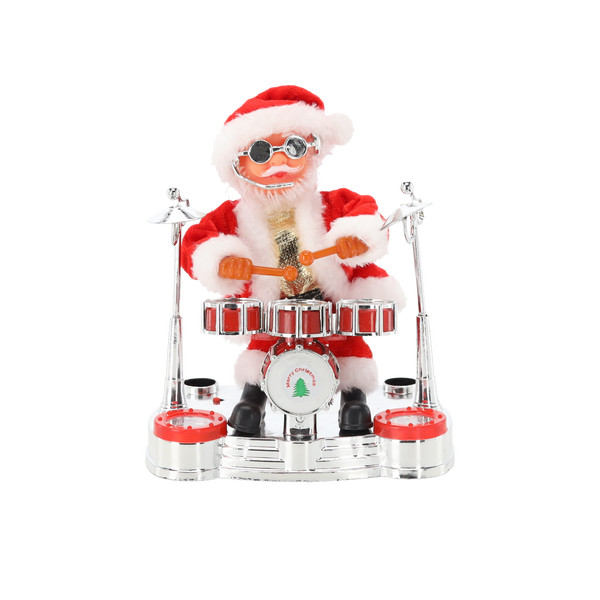Babbo Natale Musicale e Animato con Batteria e Luci RGB 25,5 cm