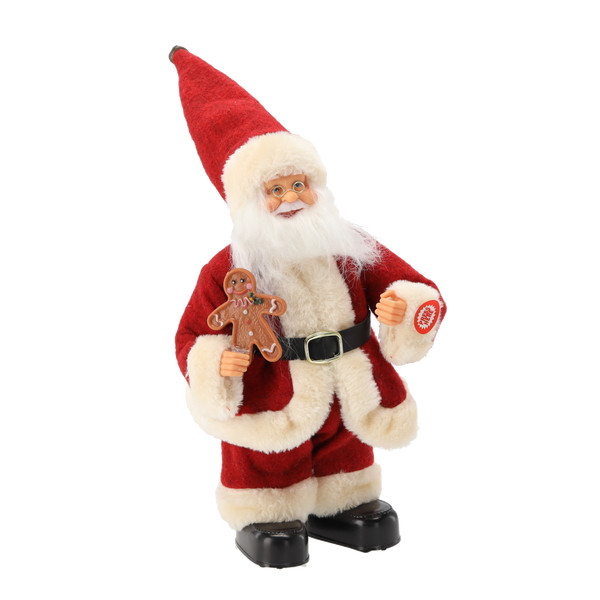Babbo Natale con Pan di Zenzero che Balla e Canta 30 cm