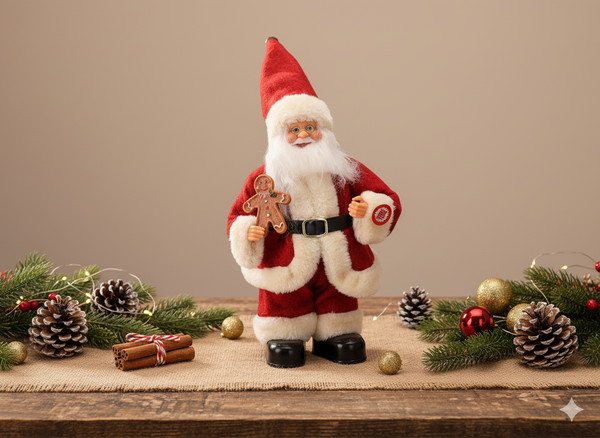 Babbo Natale con Pan di Zenzero che Balla e Canta 30 cm