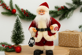 Babbo Natale con Lanterna che Balla e Canta 30 cm