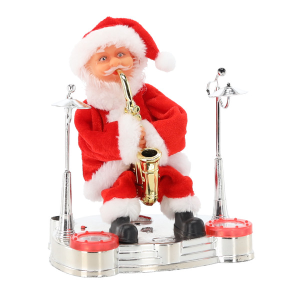 Babbo Natale Musicale e Animato con Sassofono e Luci RGB 20 cm