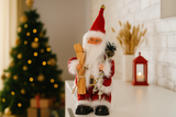Babbo Natale Musicale e Animato con Sci 30,5 cm
