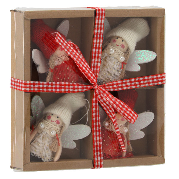 Set 4 Addobbi per Albero Angioletti con Berretto