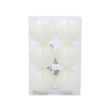 Set 6 Palline di Natale Bianche 6 cm