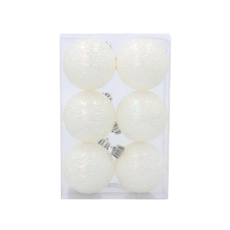 Set 6 Palline di Natale Bianche 6 cm