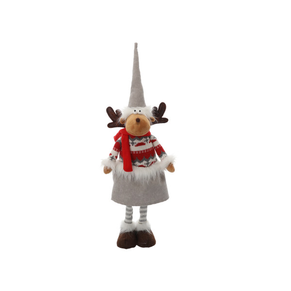 Renna di Natale con Gambe Regolabili 50-65 cm Grigia – Bambina o Bambino