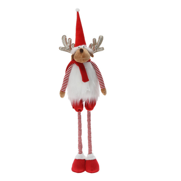 Renna di Natale con Gambe Regolabili 60-100 cm Rossa – Bambina o Bambino