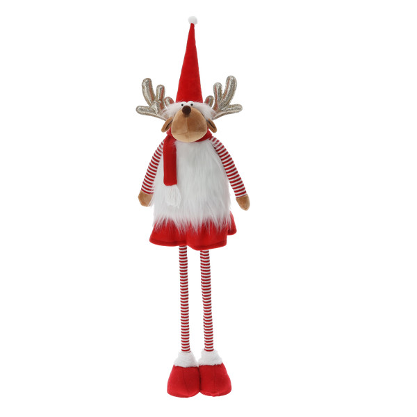 Renna di Natale con Gambe Regolabili 60-100 cm Rossa – Bambina o Bambino