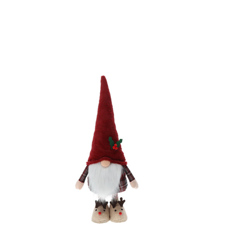 Gnomo di Natale con Gambe Regolabili 70-100 cm Rosso
