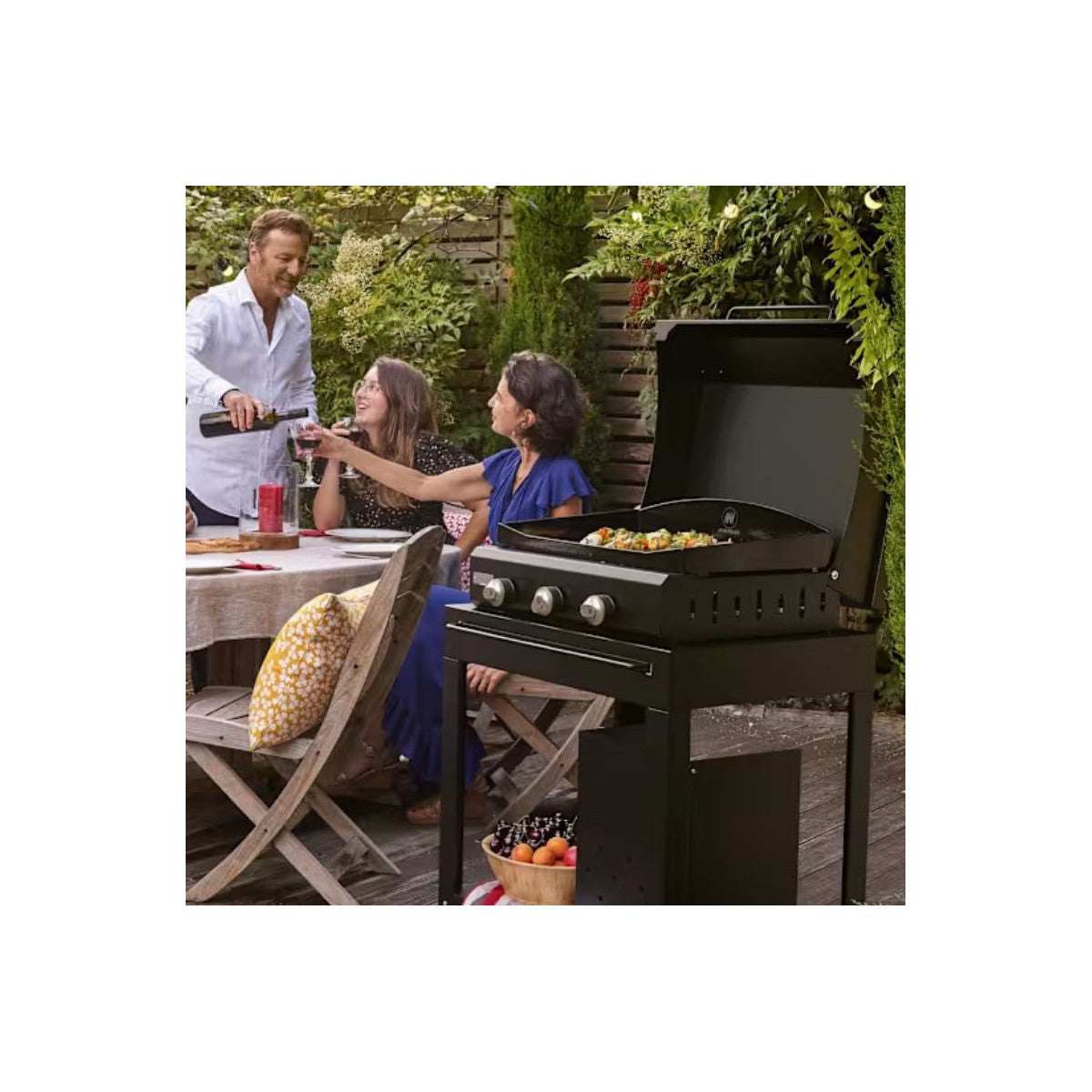 Le Marquier AMALIA PRO 360 Nera – Piastra a Gas GPL in Ghisa Smaltata 6,9 kW