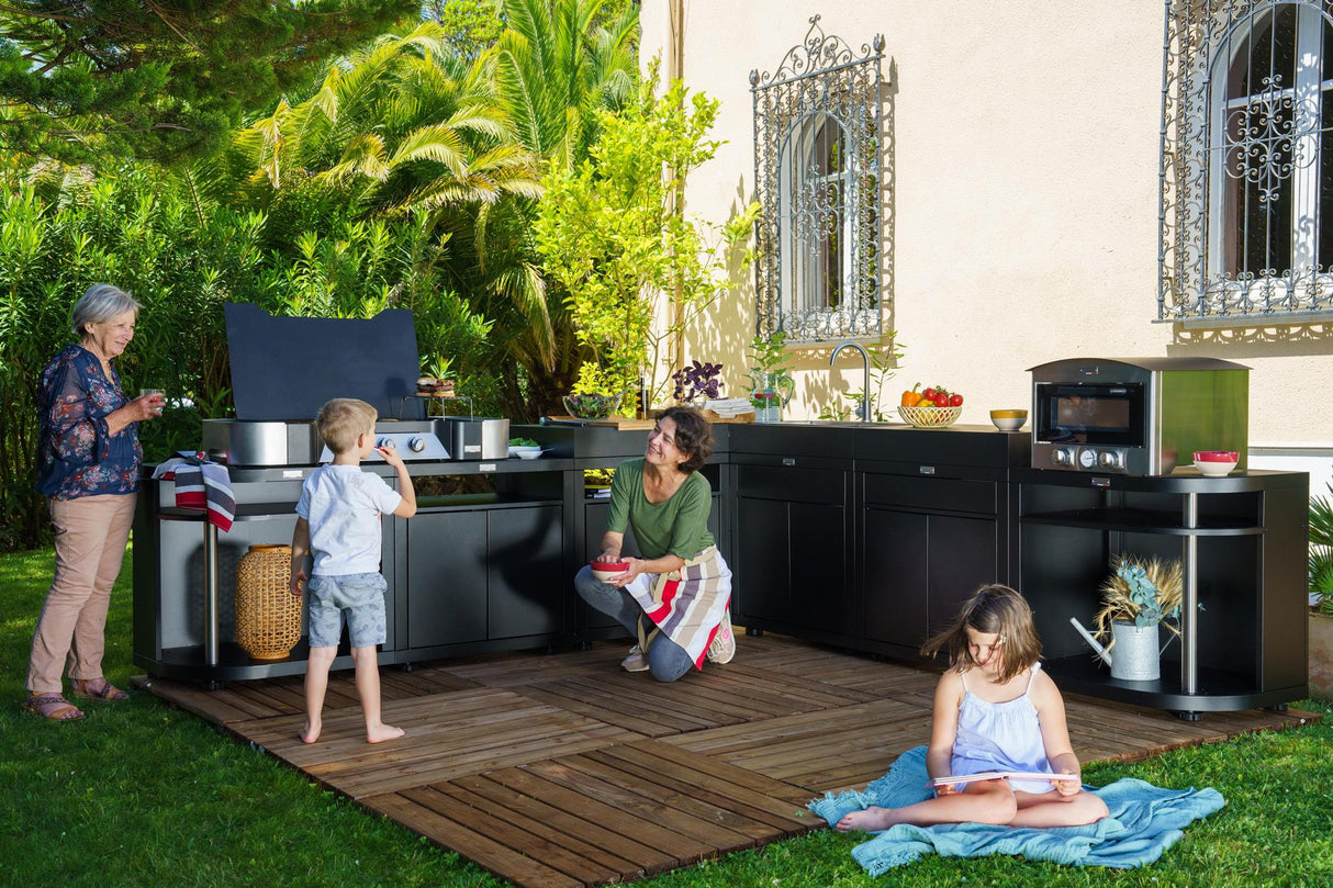 Le Marquier Exclusive 375 – Piastra a Gas GPL 6,9 kW con 3 Zone di Cottura, Ghisa Smaltata 75×40 cm, Inox 304