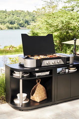 Le Marquier Exclusive 375 – Piastra a Gas GPL 6,9 kW con 3 Zone di Cottura, Ghisa Smaltata 75×40 cm, Inox 304