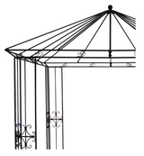 Gazebo da Giardino Conico 258 x 258 x 290 cm Stile Elegante Nero Antico