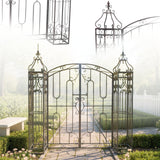 Cancello da Giardino in Metallo 170 x 163 cm Stile Decorativo Bronzo Antico