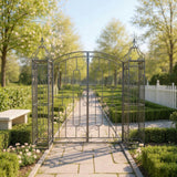 Cancello da Giardino in Metallo 170 x 163 cm Stile Decorativo Bronzo Antico