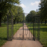 Cancello da Giardino in Metallo 170 x 163 cm Stile Decorativo Bronzo Antico