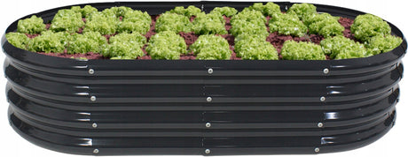 Orto Rialzato da Giardino Ovale 240 x 120 x 30 cm in Acciaio