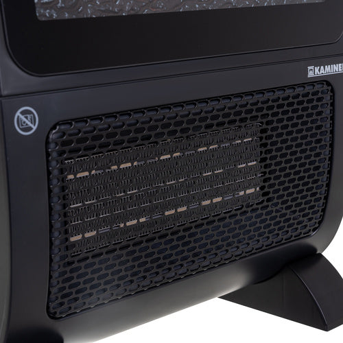 Termoventilatore con effetto fiamma 3D 2000W – PTC ceramico, telecomando, timer 24h