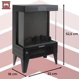 Termoventilatore con effetto fiamma 3D 2000W – 2 modalità, telecomando, timer 12h