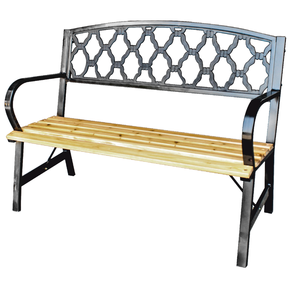 Panchina da Giardino 120 x 56 x 85 cm in Legno e Acciaio