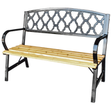 Panchina da Giardino 120 x 56 x 85 cm in Legno e Acciaio