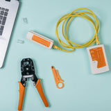 Set tester e crimpatrice di rete RJ45/RJ11 XXL – con valigetta, 10 connettori inclusi